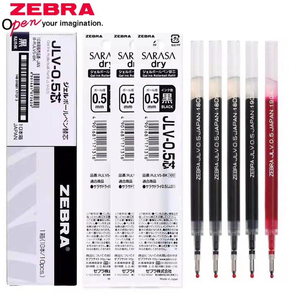 10pcs Japan ZEBRA Quick-drying Gel Pen Refill 0.4/0.5mm Is Suitable for JJ15/JJZ33/JJ31/JJZ49 Ballpo