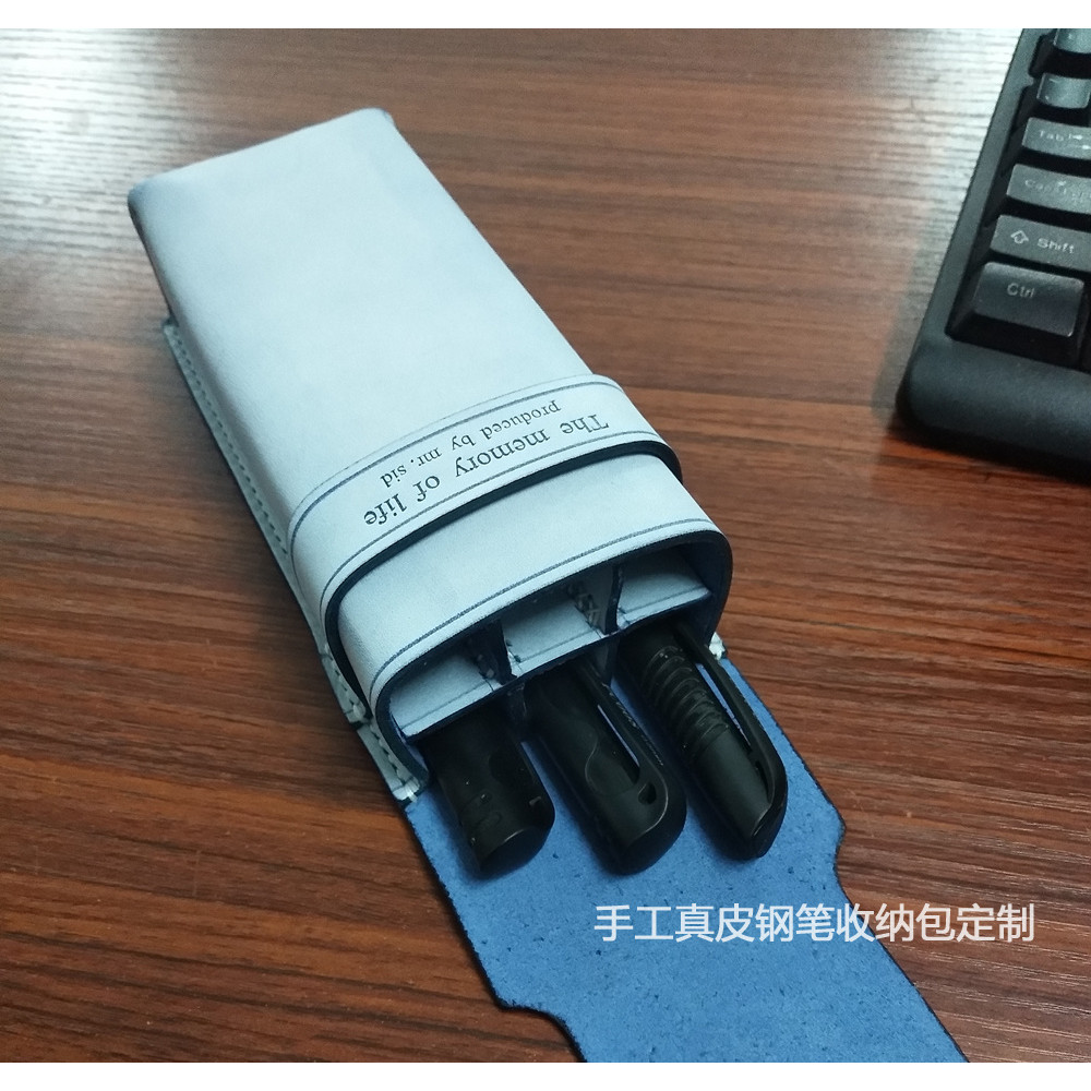 Genuine Leather Waxed Vegetable Tanned Top Layer Cowhide Pen Bag Handmade Leather 6-position Pen Sto