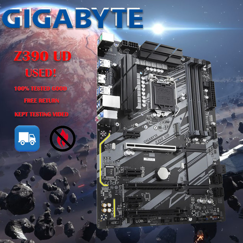 Gigabyte GA Z390 UD Motherboard LGA 1151 Z390 Desktop Mainboard M.2 nvme PCI-E X16