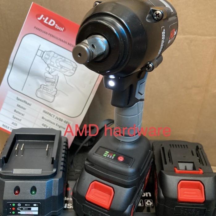 Paling Berkualitas Hujia Pro-2421 88Vf 500Nm Cordless Impact Wrench Driver Sock Brushless Terlariss