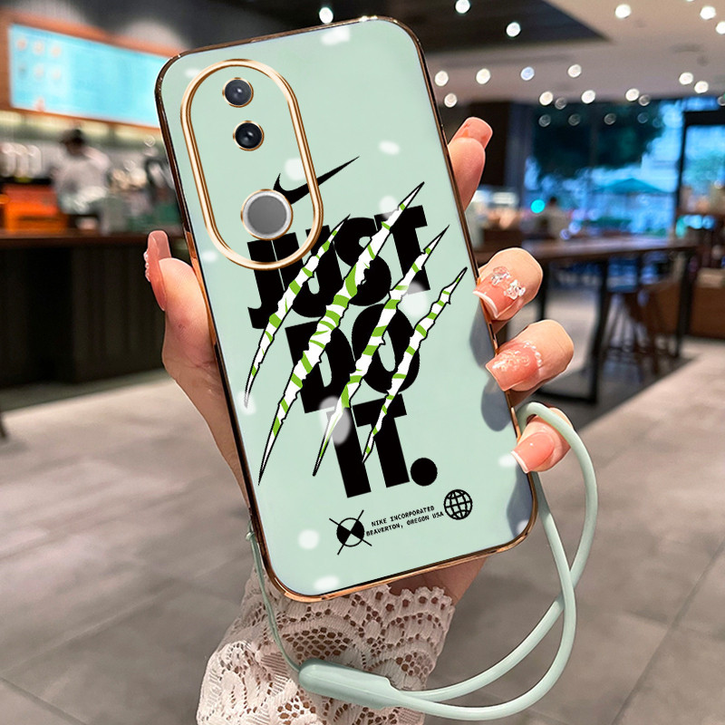 Casing Hp Untuk  VIVO V50 5G V50E 5G Case Casing HP pola Hook dan bekas kaki Kesing Cesing tali berl