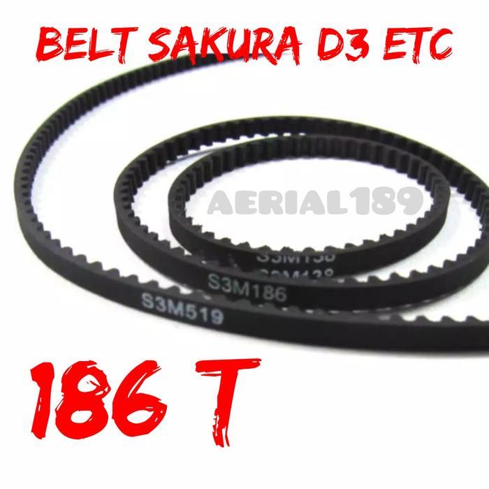 Jual Low Friction Center Front Rear Belt 186T 3Racing Sakura Xi D3 Cs D4