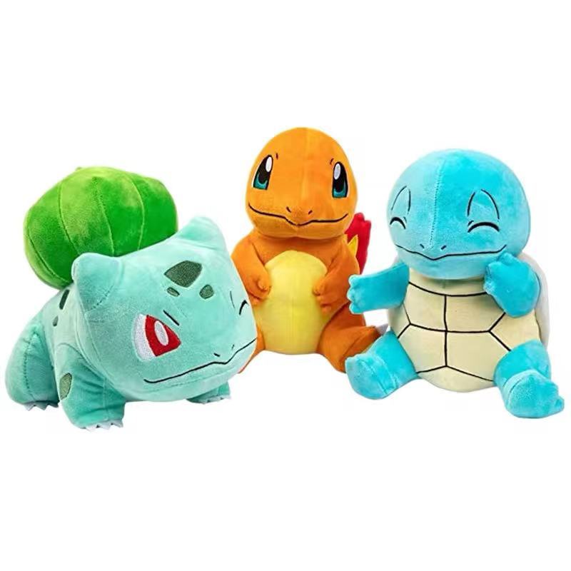 Pokemon Plushies Stuffed Animals & Plush Toys & Hobbies Starter 3 Pack Charmander, Squirtle &