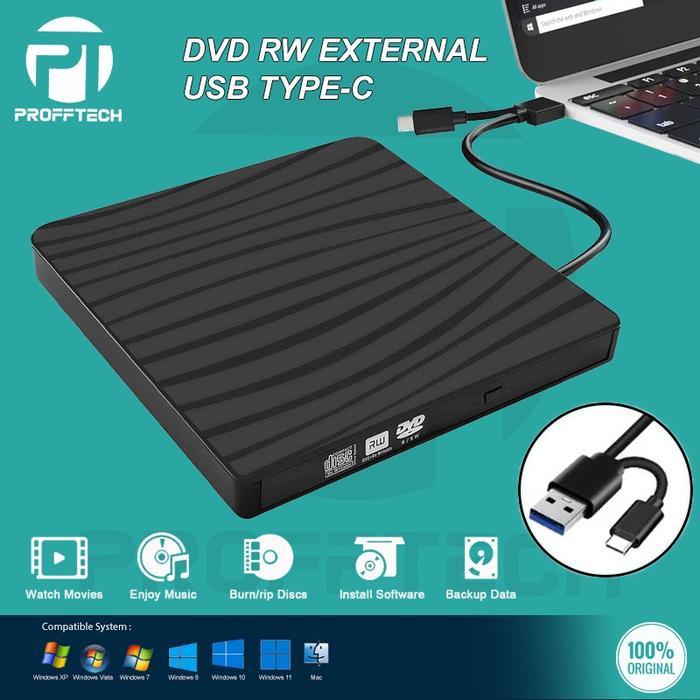 USB 3.1 Type C External CD DVD RW Optical Drive for Laptop/PC M-tech