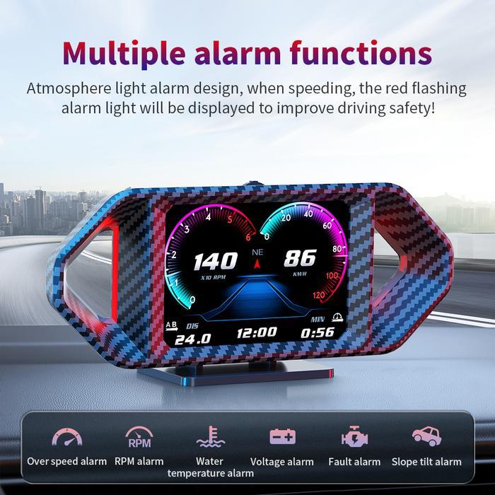 Promo P26 Hud Car Smart Gauge Obd2 Display - Scanner Mobil Tachometer Kilometer Speed Meter Water