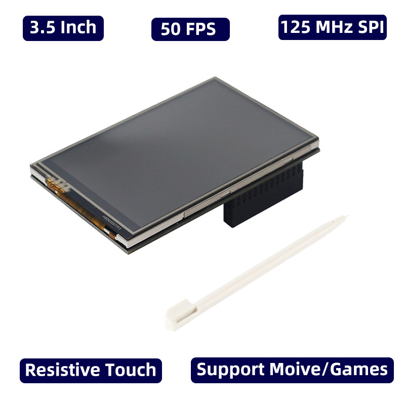 3.5 Inch Touch Screen for Raspberry Pi 4B 125MHz SPI LCD Display for Raspbian Ubuntu Kali Retropie O