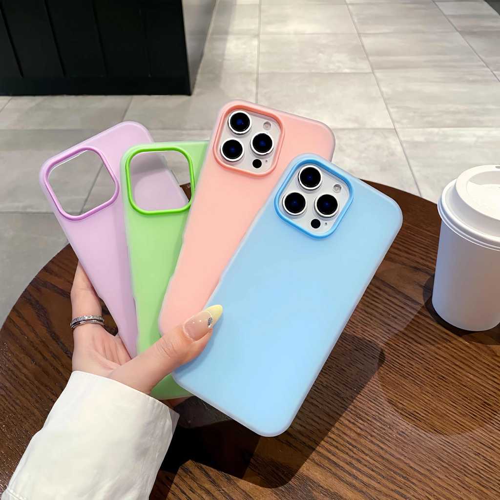 Warna Solid Simple Terbaru Jeli Case Hp Realme Note 70 60X Note 60 C71 C75 C75X Fashion Seni Case Gd