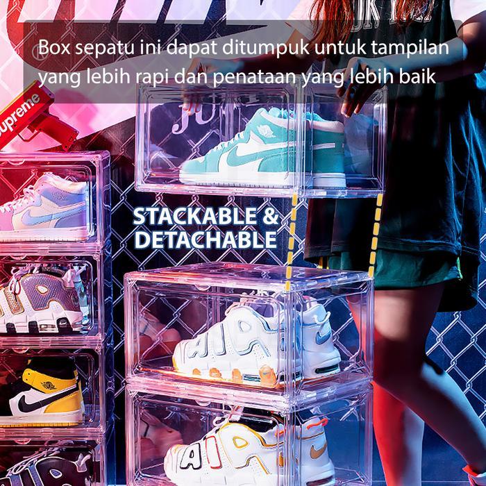 HUGO Kotak Sepatu Transparan Akrilik Ukuran Besar Tempat Box Sepatu Premium