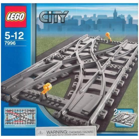 LEGO 7996 TRAIN RAIL CROSSING SET TRACK REL KERETA API