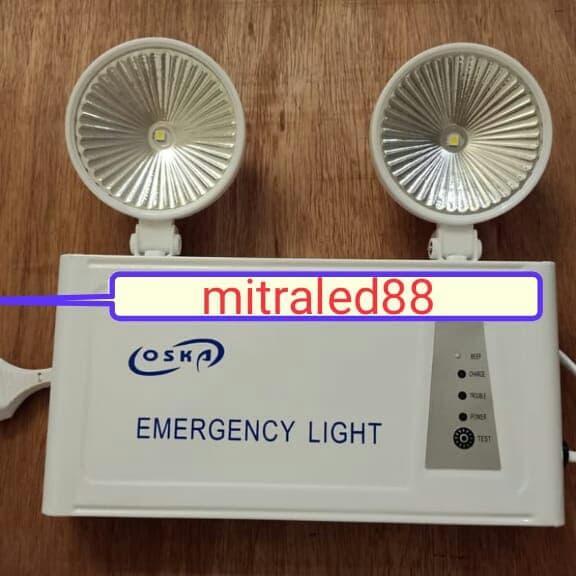 Lampu emergensi 2mata kucing led putih Oska