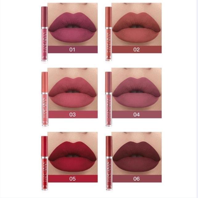 bde1- CodAlnece Matte Lipstik Set Box Isi 6Pcs Velvet-Mist Lipstik Tahan Lama Dan Anti Air