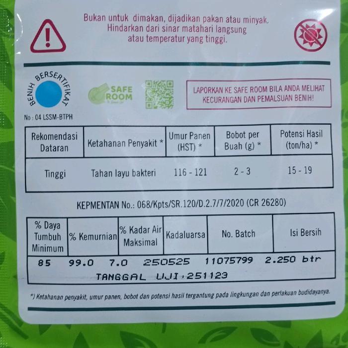 Thejaguar1 Benih Cabai Rajo Rawit Hijau Isi 2250 Biji Merah