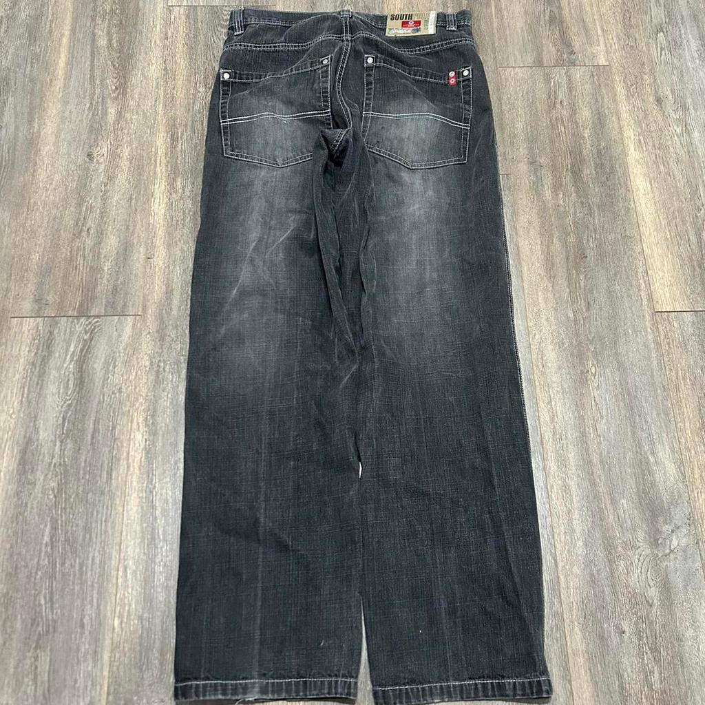 American Street Trend Washed South Pole Loose Jeans Male Harajuku Y2K New Hip-hop oversized wide-leg