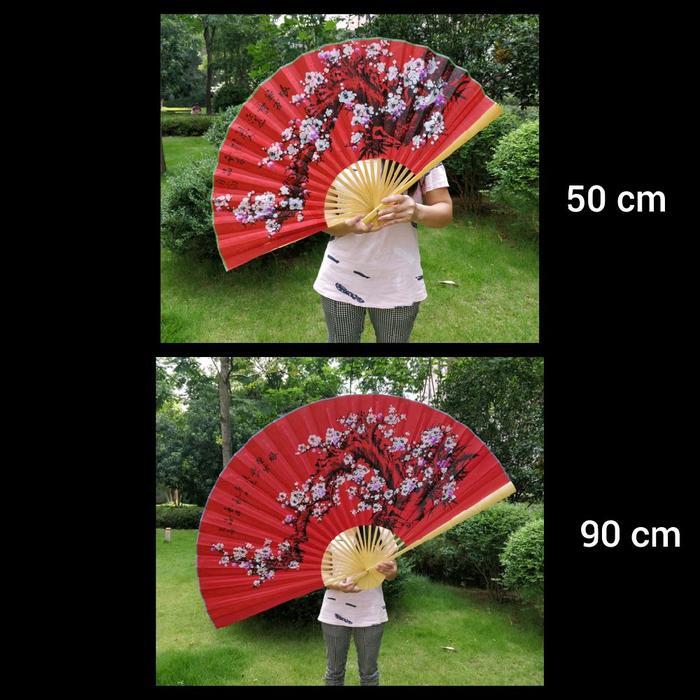 Kipas Cina Dekorasi Jumbo Kipas Lukisan Imlek Kipas Lukis Besar