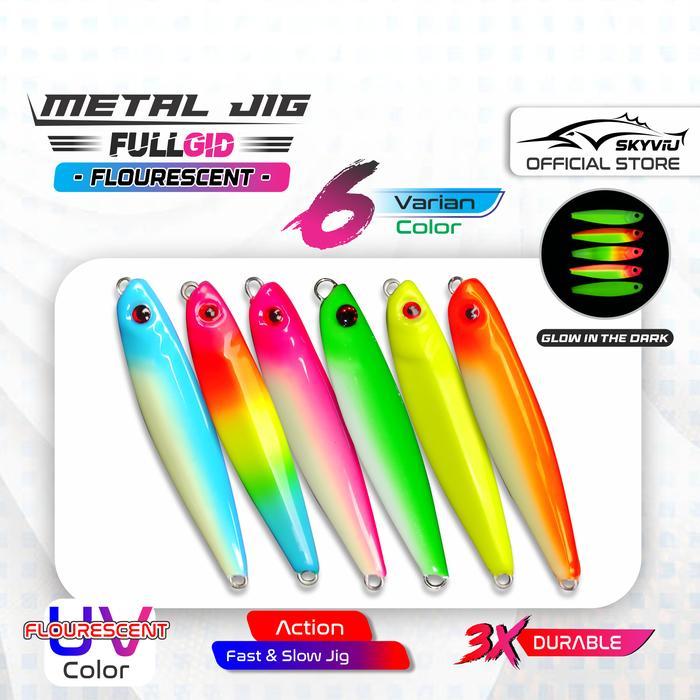 wkgw- Metal Jig 40 Gram Full Gid Umpan Metal Jig Uv Neon 40Gr 40Grm Micro
