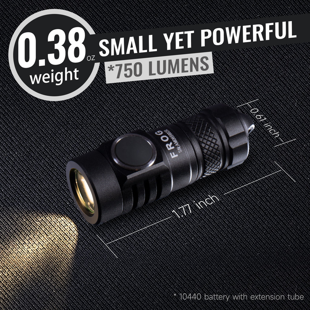 mini flashlight Lumintop FROG pocket size with 10180 battery 750 lumens powerful EDC flashlight