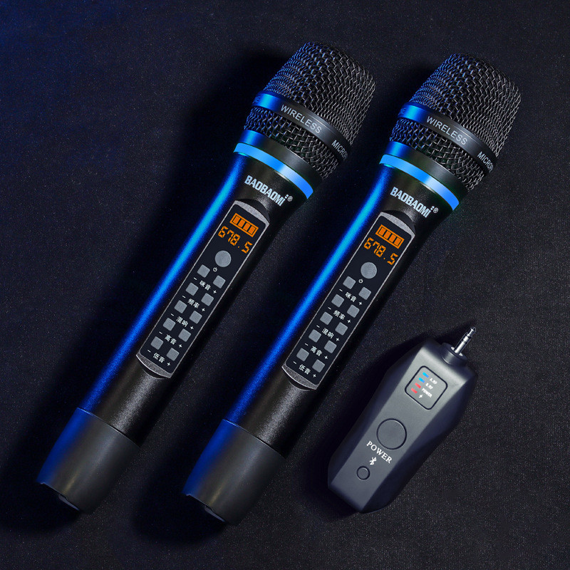 Wireless Microphone Channel 2 Uhf Professional Handheld Microphone For Party Karaoke Church