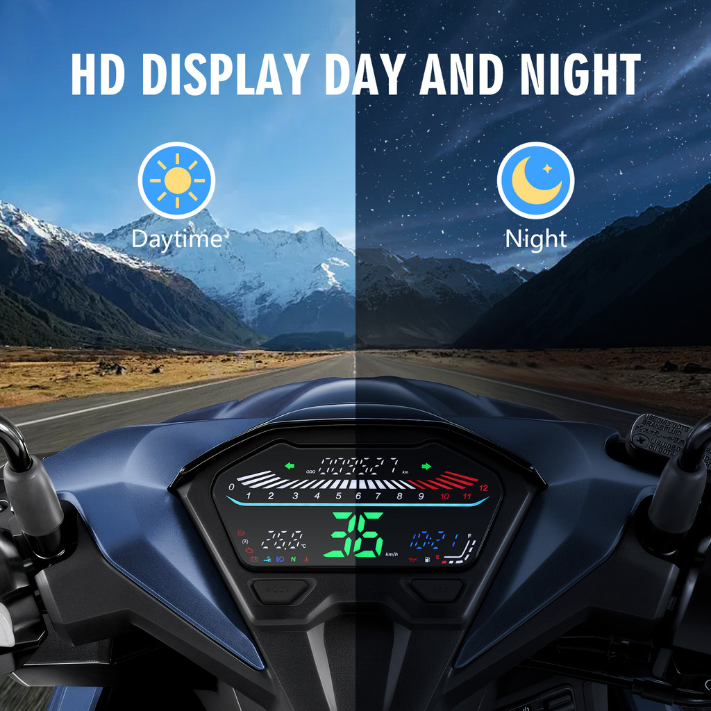 12000 Rpm Display Motorcycle Speedometer Digital Odometer Backlight Moto Dashboard For Honda Vario