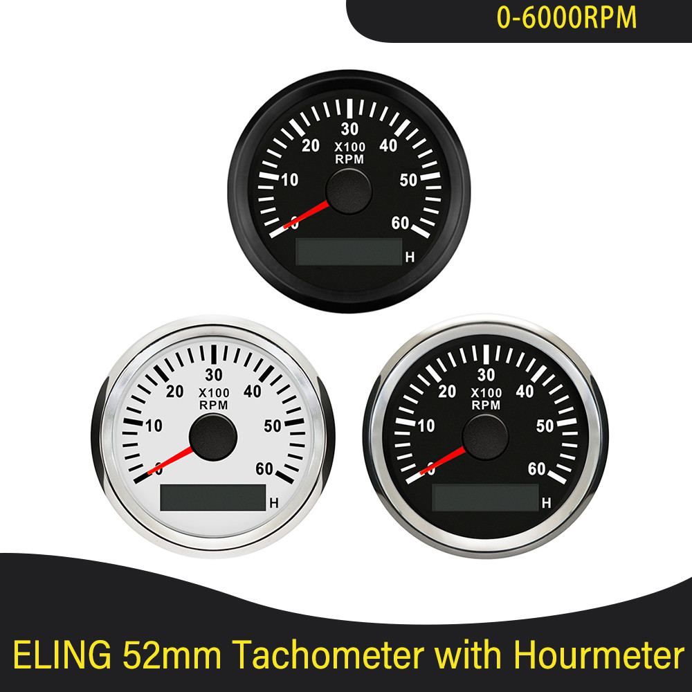 Waterproof 52mm Tachometer RPM Gauge 0-3000RPM 0-4000RPM 0-6000RPM
