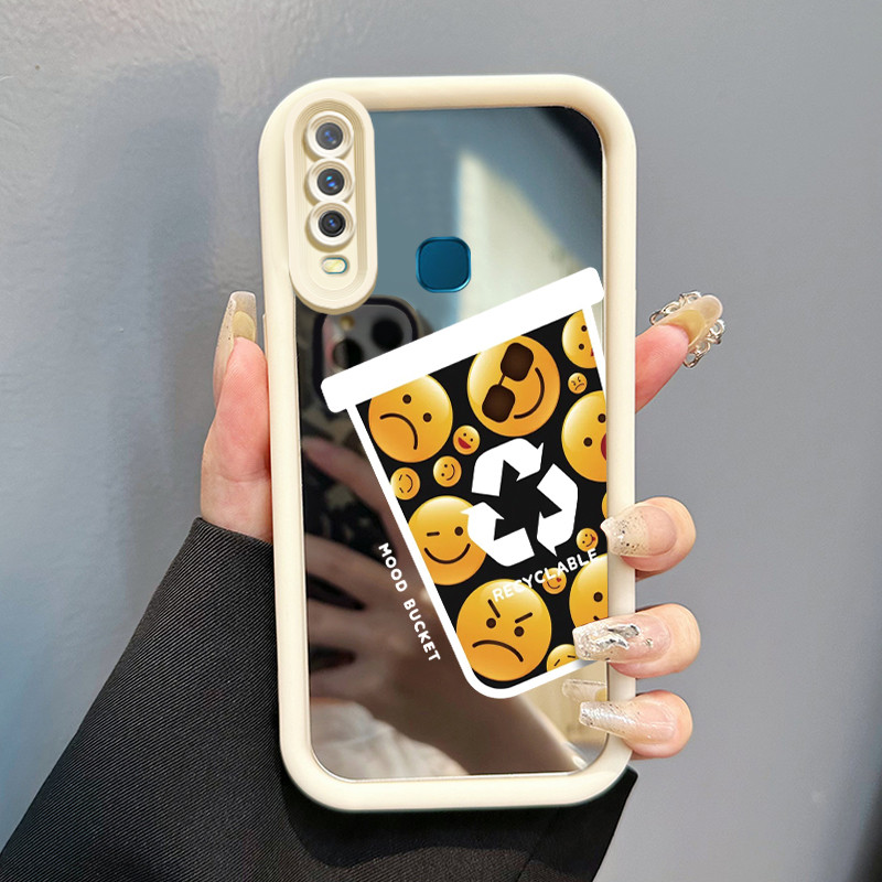 Casing Hp VIVO Y17 Y15 Y12 Y12i Y3 Y3s 2020 Case HP Casing pola Cangkir tas emosi Kartun Kasing cerm