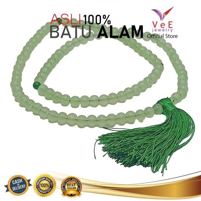 ORIGINAL Tasbih 99 Butir Batu Giok China Asli 8mm Hijau Muda Natural- VeE READY STOCK