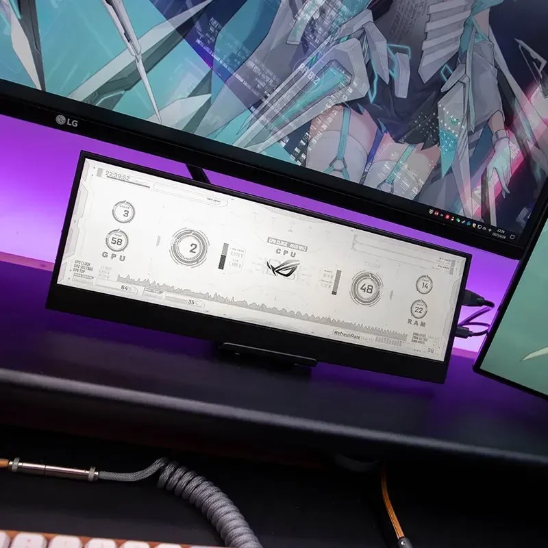 Nvarcher 14 Inch 3840*1100 Ips Screen Temperature Control Dynamic Display Desktop Aida64 Adjustable