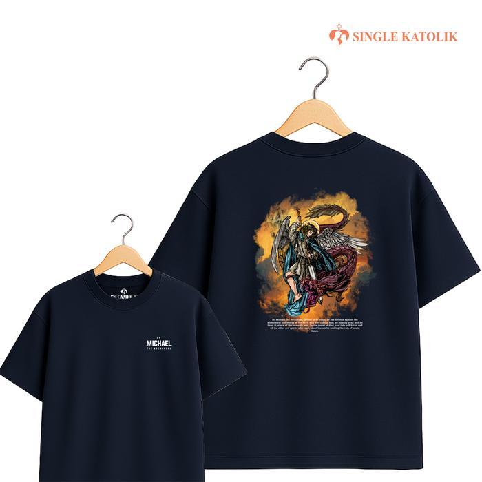 St Michael (Versi 1) - Doa St Michael Dalam Bahasa Inggris - Kaos Rohani - Premium & High Quality -