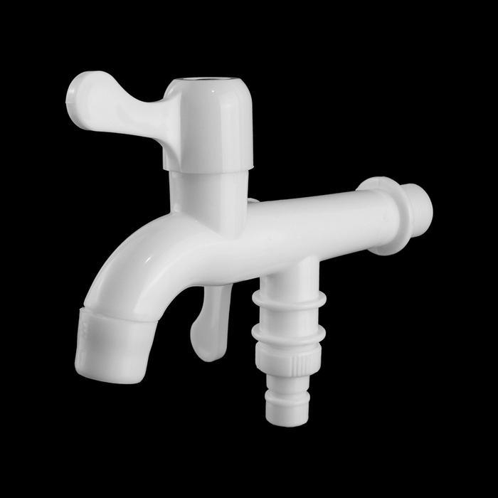 PROMO Kran Cabang Shower Kran Air Keran Ganda Bahan Plastik Terdapat Saringan Dan Kunci Plastik