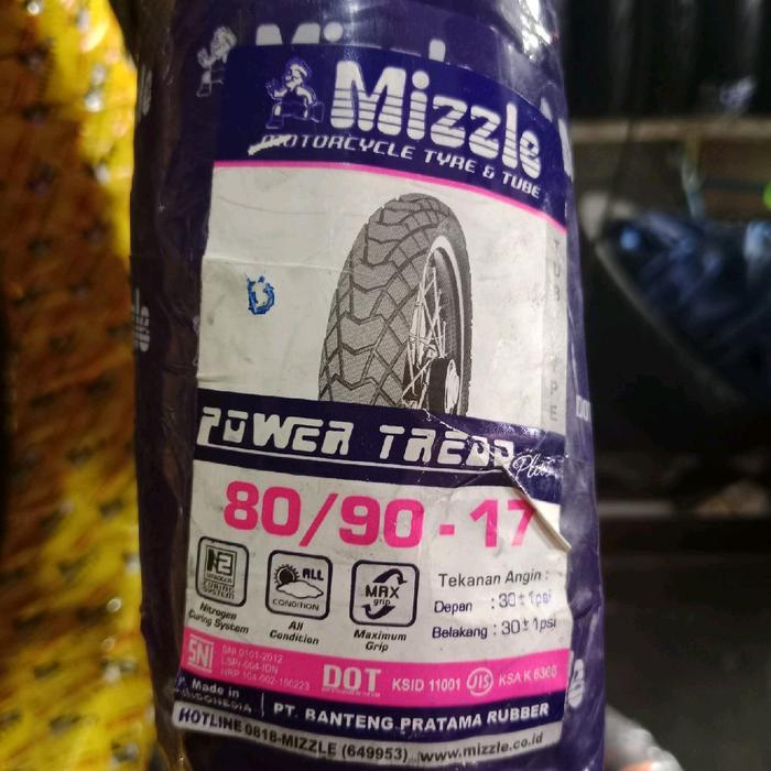 80/90-17 Power Tread Plus Ban luar Dual Purpose Ring 17 Mizzle Untuk Motor Bebek