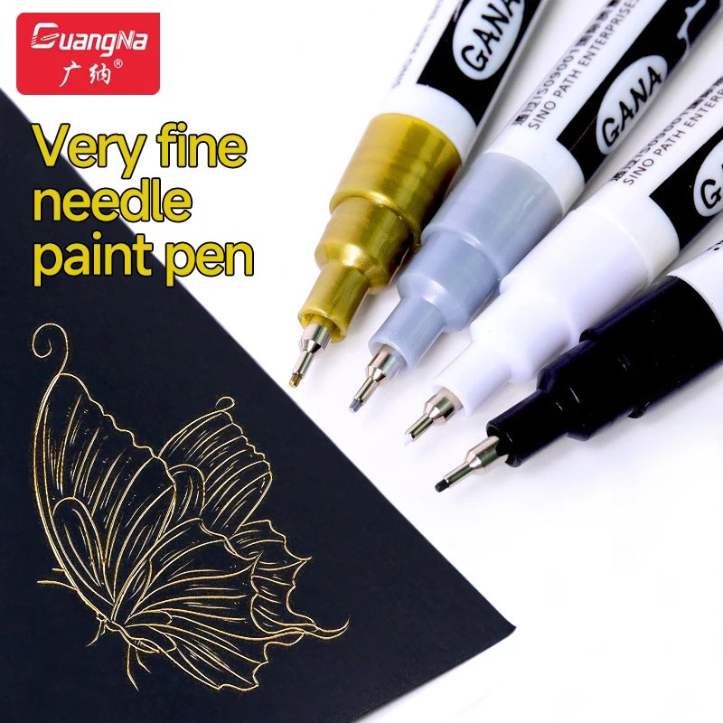 Guangna Paint Marker Pen Diy Reflective Paint Metallic Pen Permanent Gold Silver Marker Touch