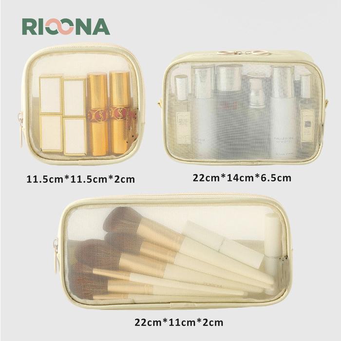 oawc- Pouch Jaring Kosmetik Tas Jaring Make Up Tas Peralatan Mandi