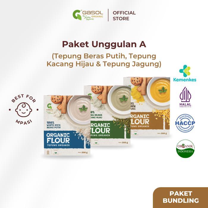 [Voucher] GASOL Paket Unggulan A - Tepung Beras Putih, Kacang Hijau, dan Jagung