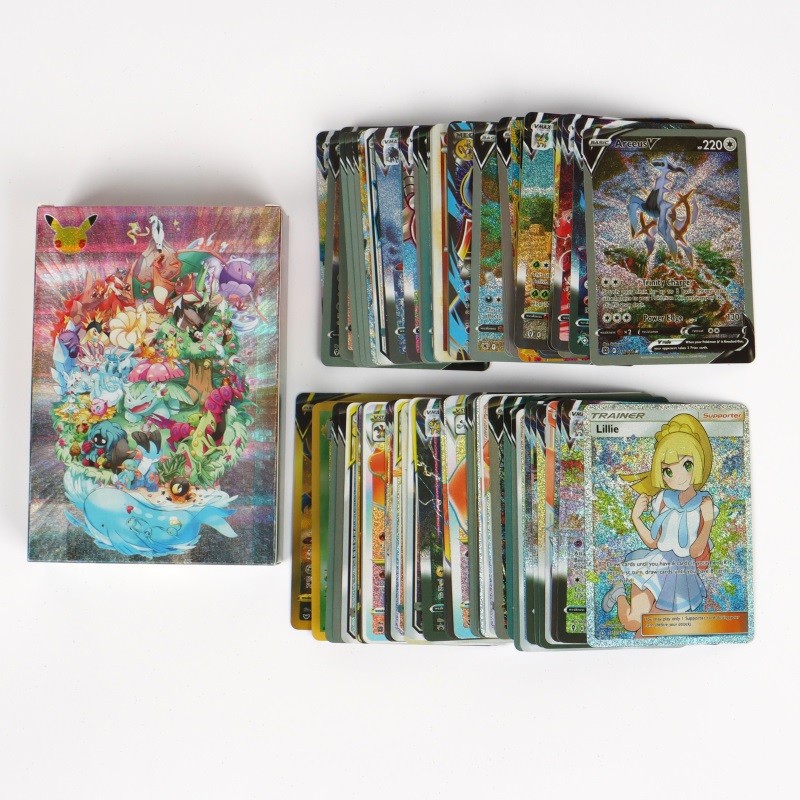 2023 New English Pokemon Cards Holographic EX Vstar Vmax GX Letter with Rainbow Arceus Shiny Chariza