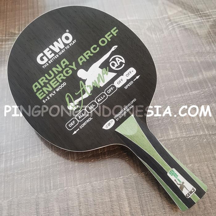 GEWO ARUNA ENERGY ARC OFF - KAYU PINGPONG BLADE TENIS MEJA BET BAT OFF