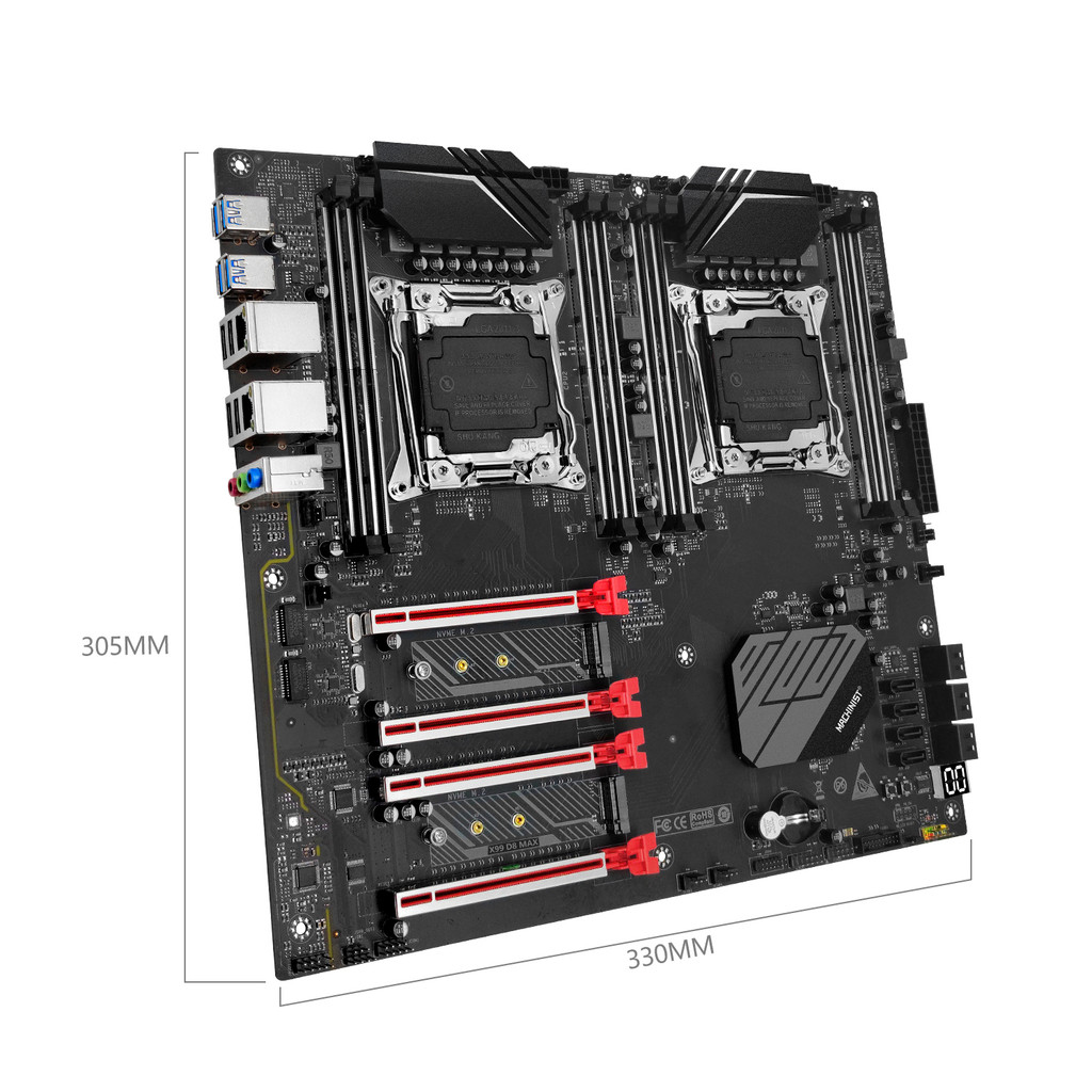 MACHINIST X99 Dual CPU Motherboard LGA 2011-3 Support Dual Xeon Processor and Dual M.2 Slot 8 DDR4 R