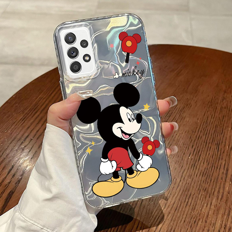 Casing Hp Untuk Samsung Galaxy A52 4G A52 5G A52s 5G A71 Case Kartun Mickey Laser Dazzle Wave Kesing