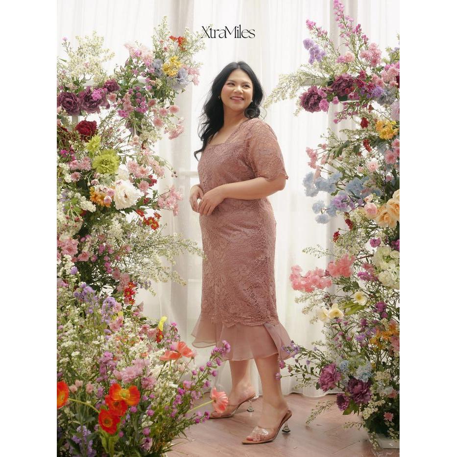 MURAH Xtramiles - Candace Midi Dress 6 Colors Gaun Pesta Wanita Big Size Jumbo LD Up to 130 cm XL