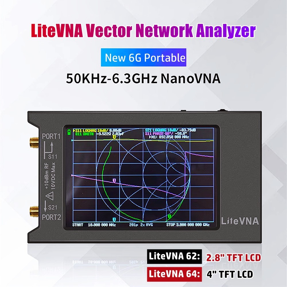 Litevna Nanovna 50Khz-6.3Ghz Vector Network Antenna Analyzer Measure S Parameters Hf Vhf Uhf Swr