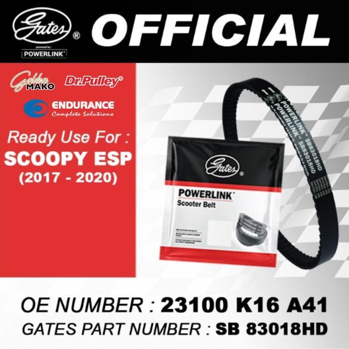 legenmotor - VAN BELT V BELT V-BELT VBELT GATES POWERLINK HONDA SCOOPY ESP K93 K16
