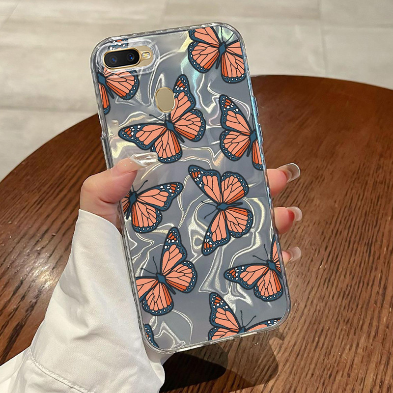 Casing Hp Untuk OPPO A7 OPPO A5s OPPO A12 OPPO A12S A11k Case Casing pola Kupu-kupu Cesing HP Siliko