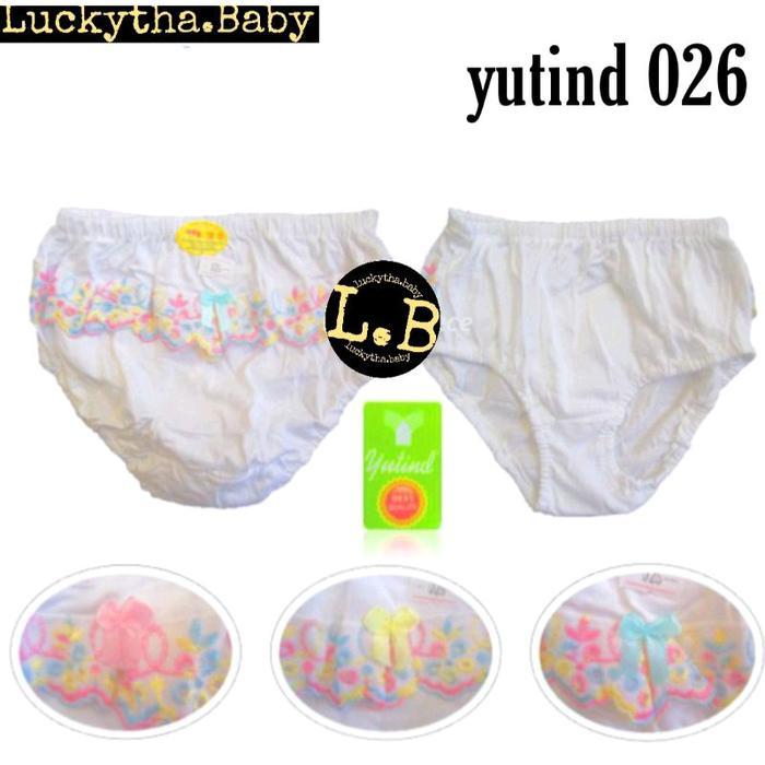 f312- 3Pc_Cd Anak Perempuan Yutind 026 Putih Renda / Cd Yutind Renda / Celana Dalam Yutind