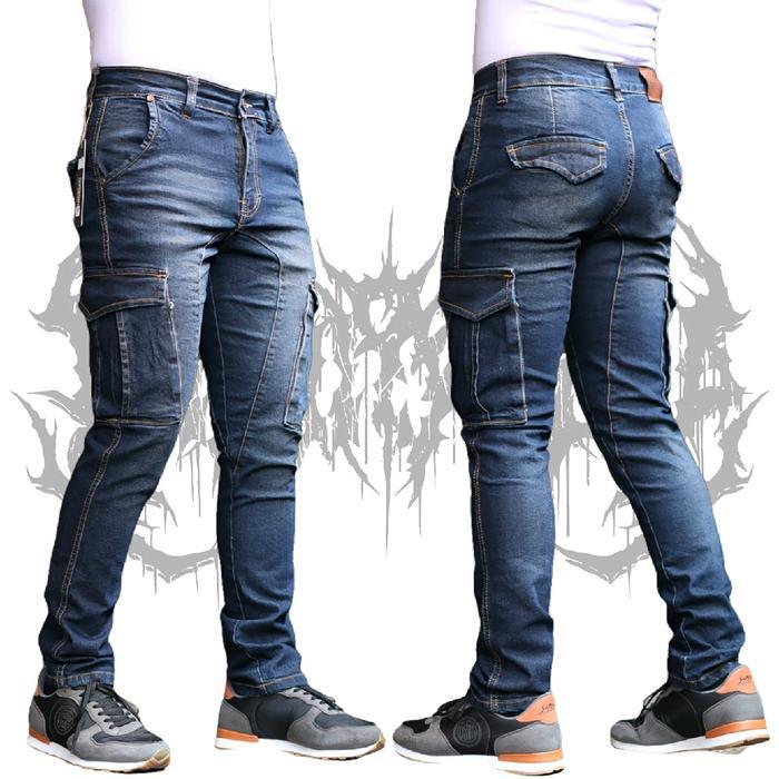 Promo Dimiorgia Celana Panjang Jeans Pria Cargo Arman Slimfit Denim Skinny Stretch Original