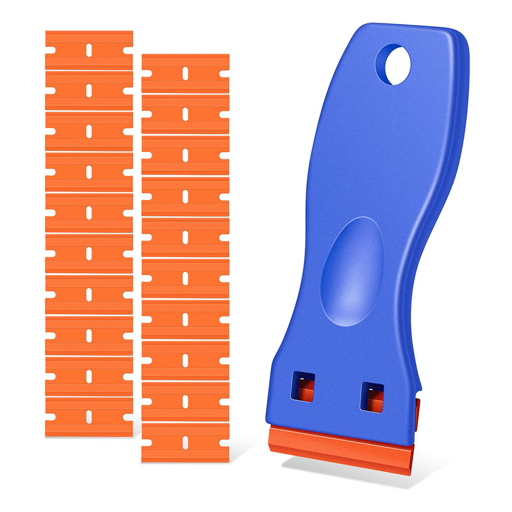 Plastic Razor Blade Scraper Tool Razor Scraper With Plastic Blades Cleaning Scraper Remover For