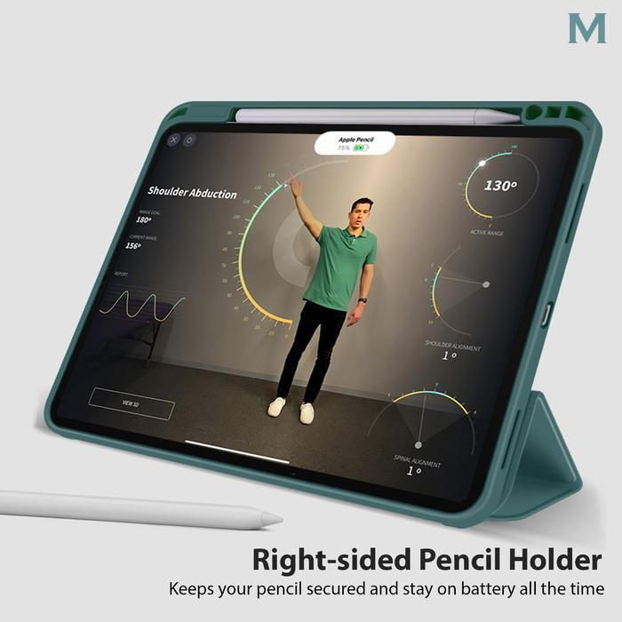 s0oo- Case Compatible With Ipad Pro 11" (M2/M1 2022/2021) Mils Soft Silicone Trifold Smart