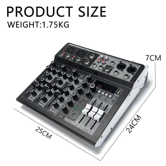 Tntgmusic- Mixer Audio 4Chanel Suport Bluetooth