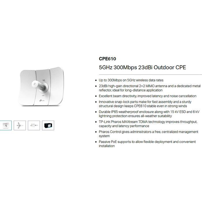 Kemaslgsg- Tp-Link Cpe610 5Ghz 300Mbps 23Dbi Outdoor Cpe - Tp Link Cpe 610
