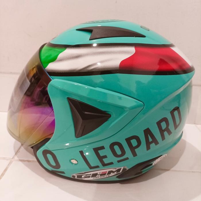 New Helm Dewasa GHM Vista Leopard Tosca SNI Kaca Pelangi Terlaris Termurah