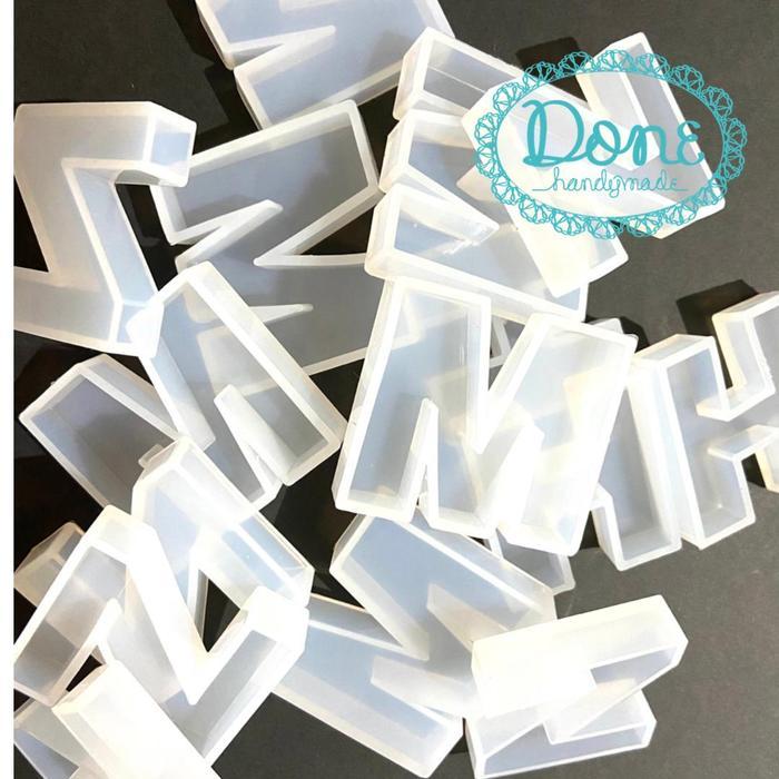 wjb0- Alphabet Mold Huruf Abjad Cetakan Clay Cetakan Resin Cetakan Fondant