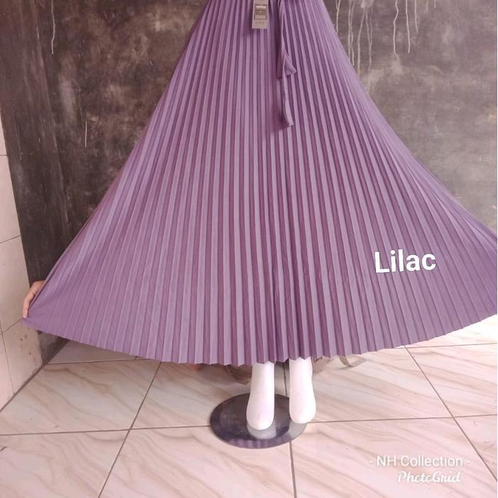 Rok Plisket Jumbo Premium Tebal Mayung Dewasa Hitam Abu Panjang Bawahan Wanita Putih Kain Nyaman