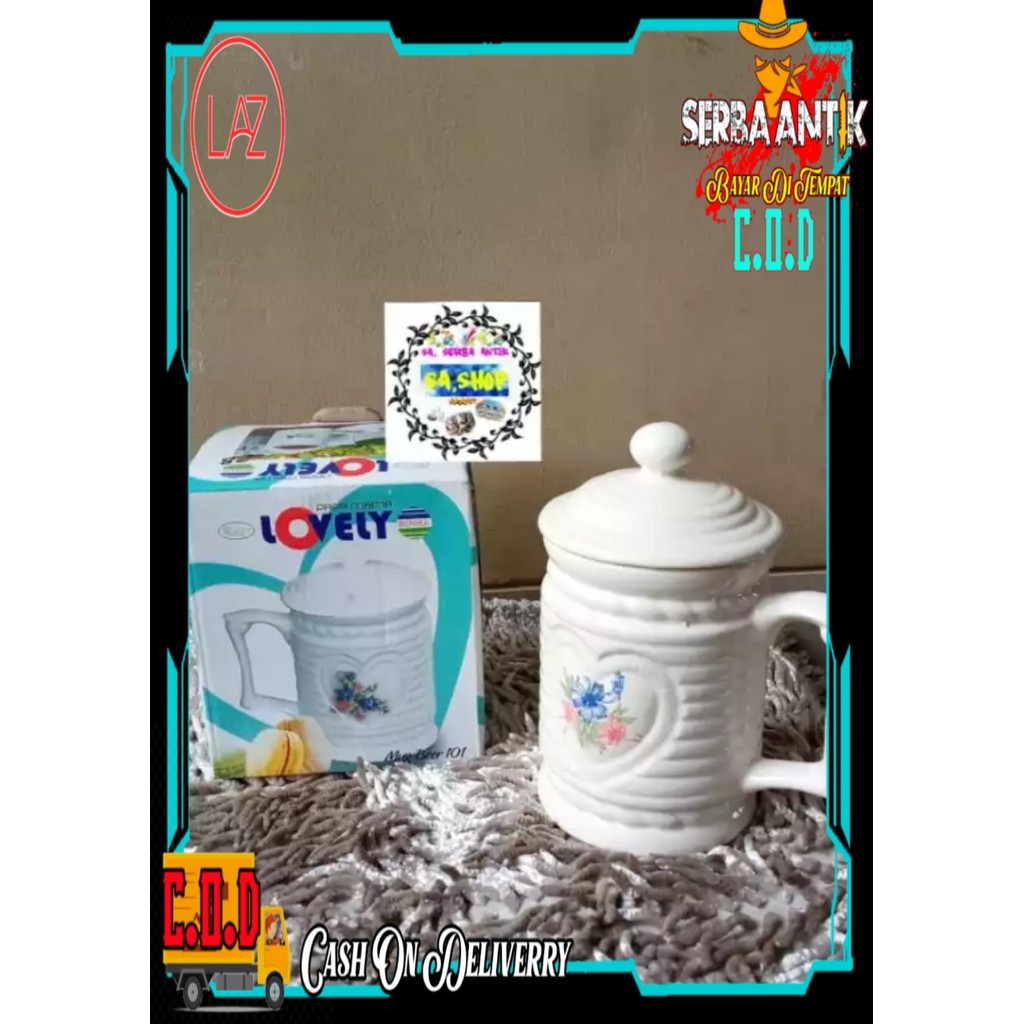 HARGA MUG MOTIH BUNGA / BAHAN KERAMIK / TAHAN PANAS / /PERALATAN DAPUR / PERALATAN RUMAH TANGGA / AL